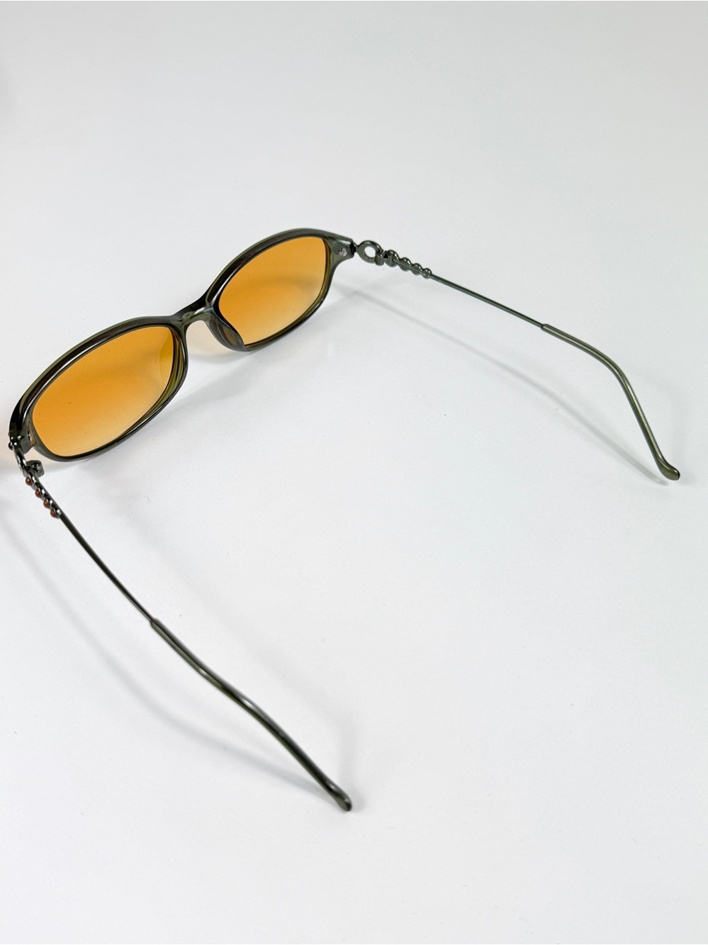 Vintage Dior CD 3033 Green Orange Cabochon Gem Sunglasses Custom Orange Lens Set - Picture 12 of 16